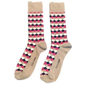 Cole Haan Womens Pink Tan Preppy Multicolor Dress Socks Soft Comfortable Sz 8-10